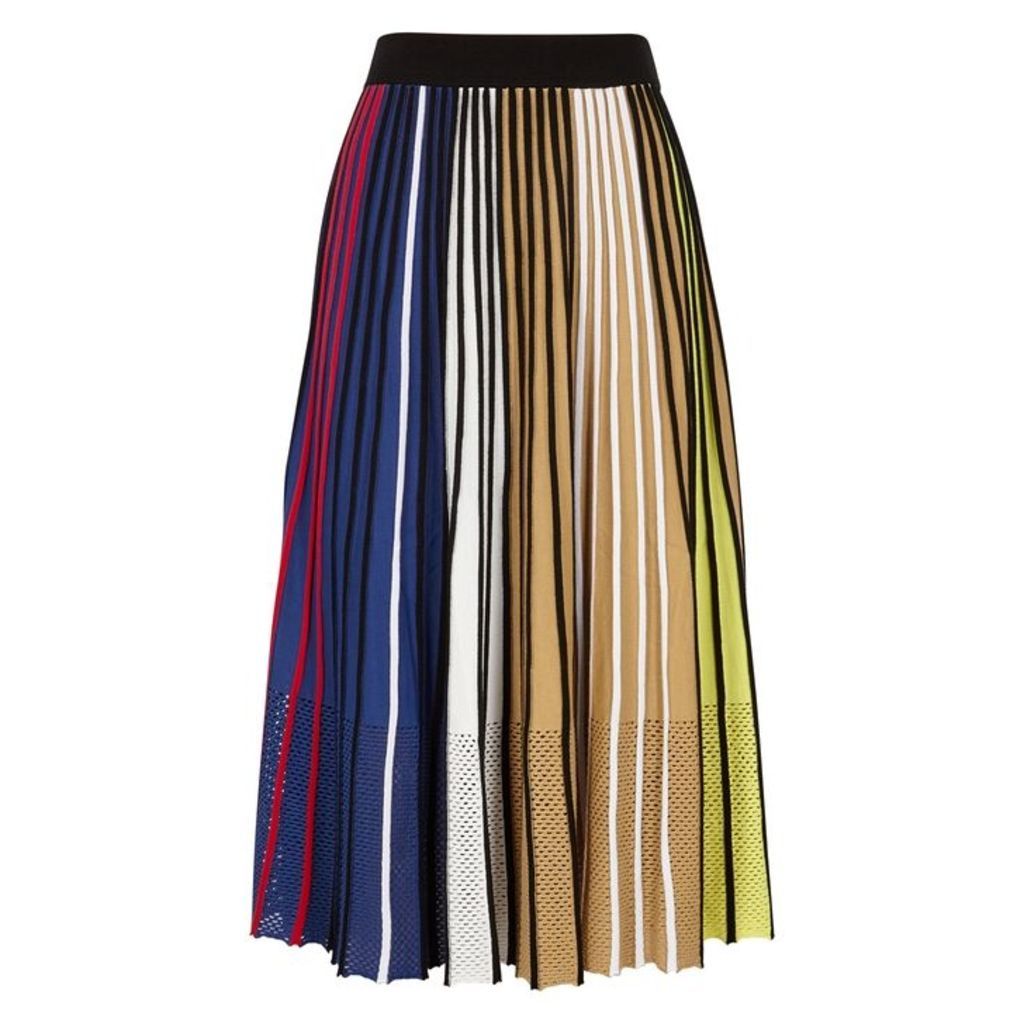Kenzo Striped Stretch-jersey Midi Skirt