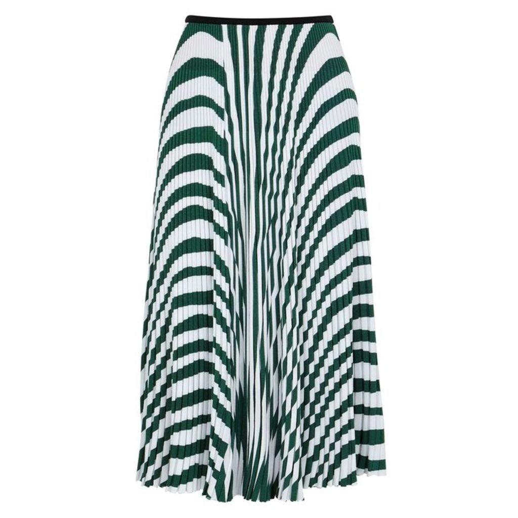 Calvin Klein 205W39NYC Striped Pleated Jersey Midi Skirt