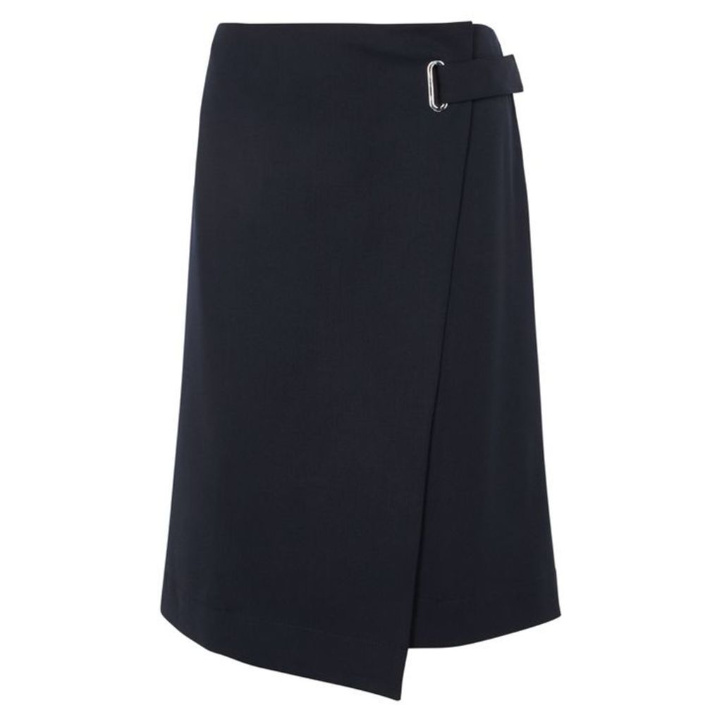 Filippa K Navy Twill Wrap Skirt