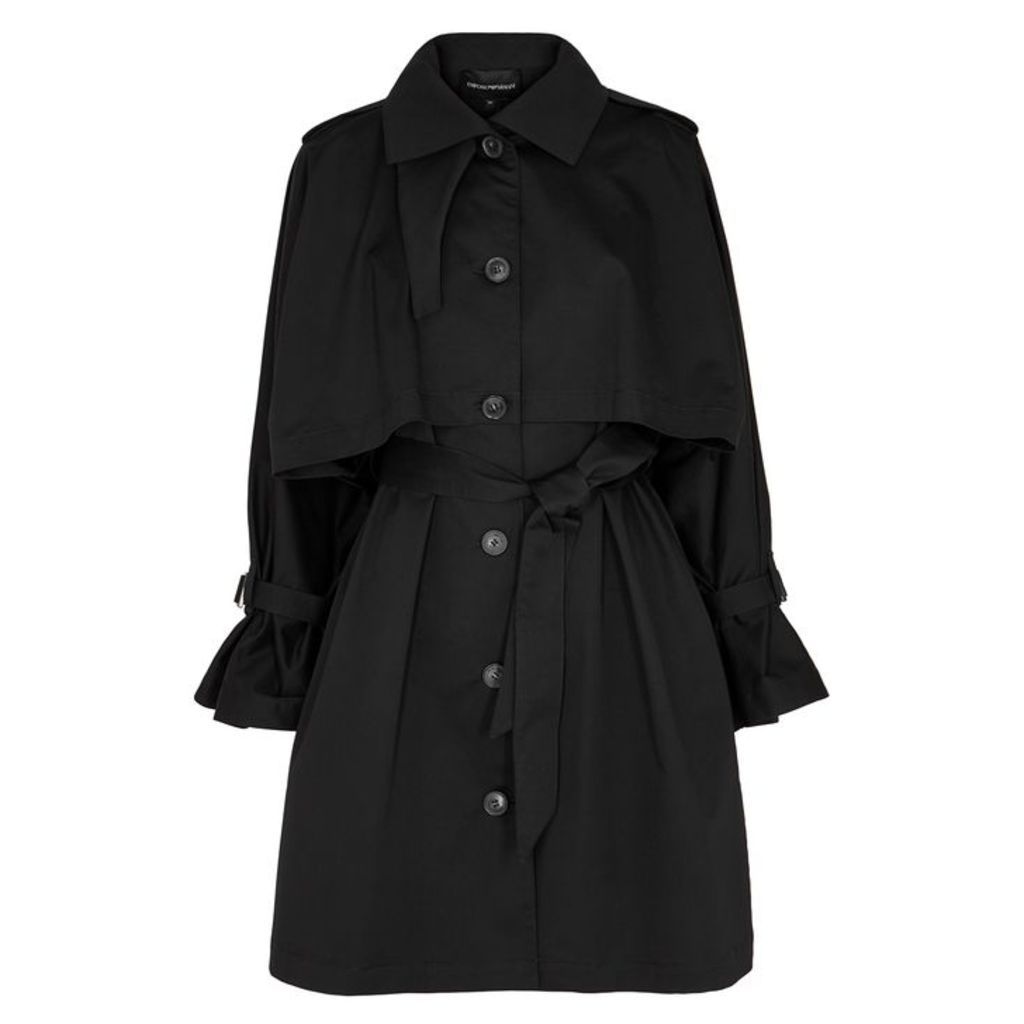 Emporio Armani Black Stretch-cotton Coat