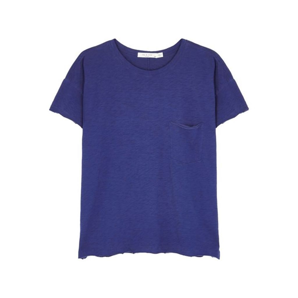 Rag & Bone Blue Slubbed Pima Cotton T-shirt