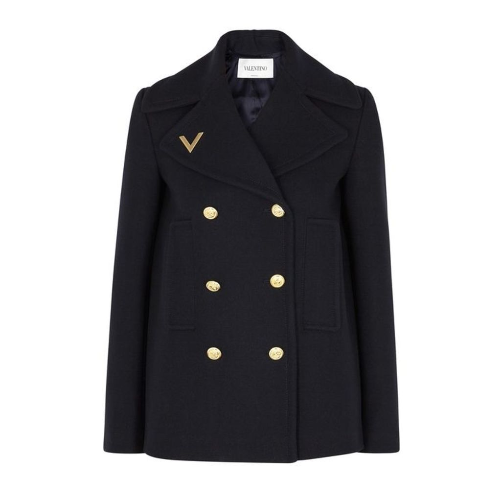 Valentino Navy Wool Peacoat
