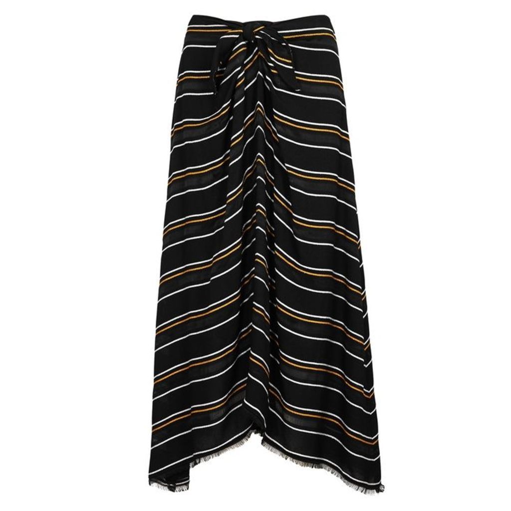 Proenza Schouler Black Striped Midi Skirt
