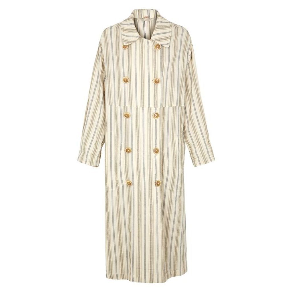 Free People Sweet Melody Striped Trench Coat