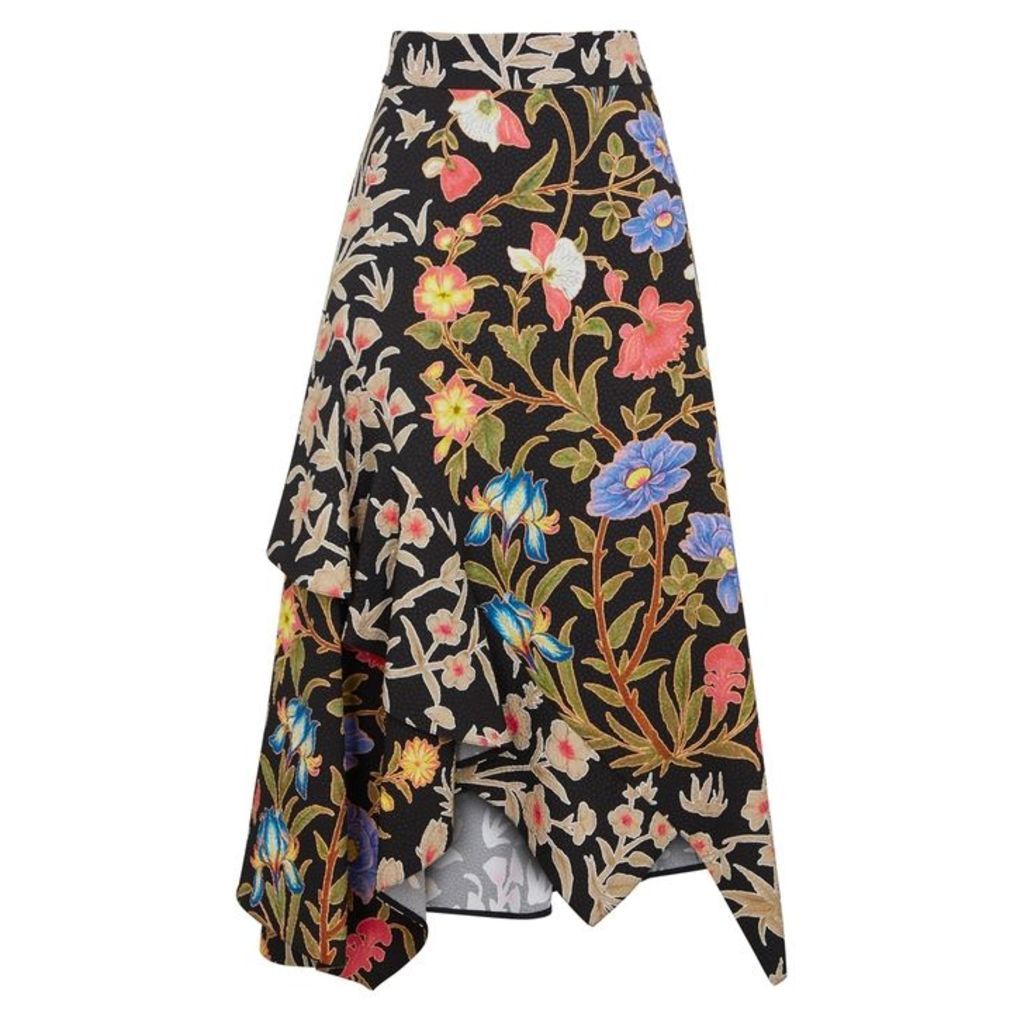Peter Pilotto Floral-print Textured Midi Skirt