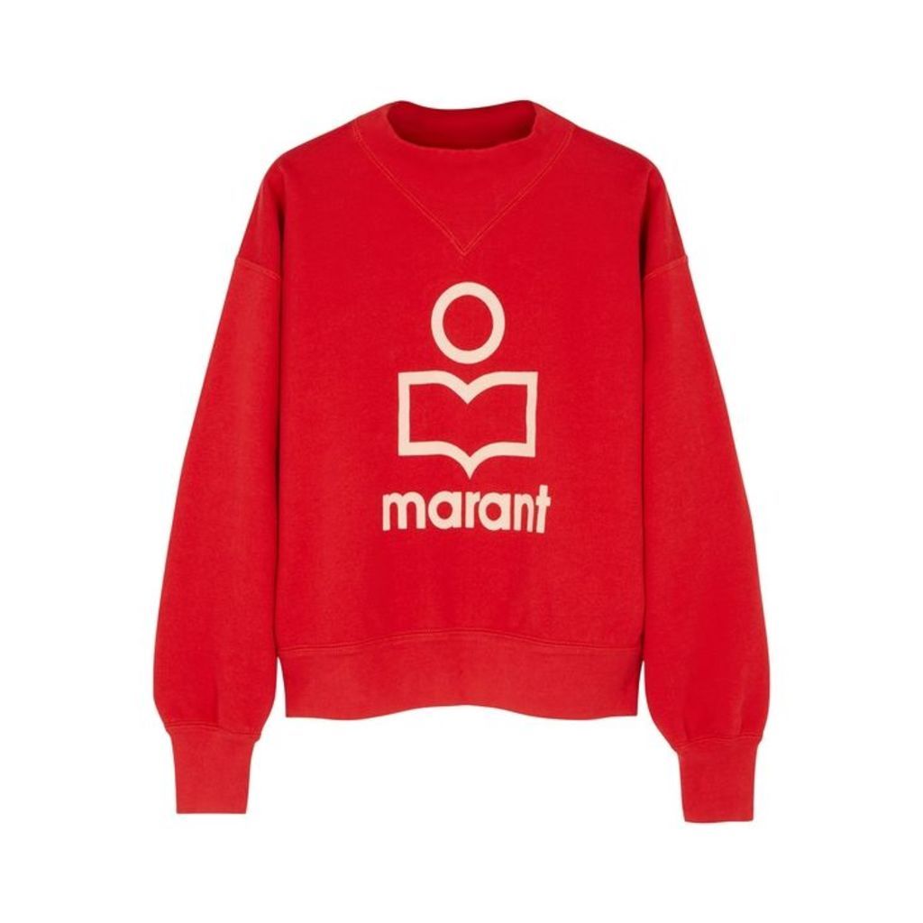 Isabel Marant Ã‰toile Moby Red Logo Cotton-blend Sweatshirt
