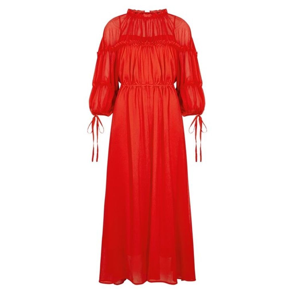 Rejina Pyo Tia Red Ruffle-trimmed Maxi Dress