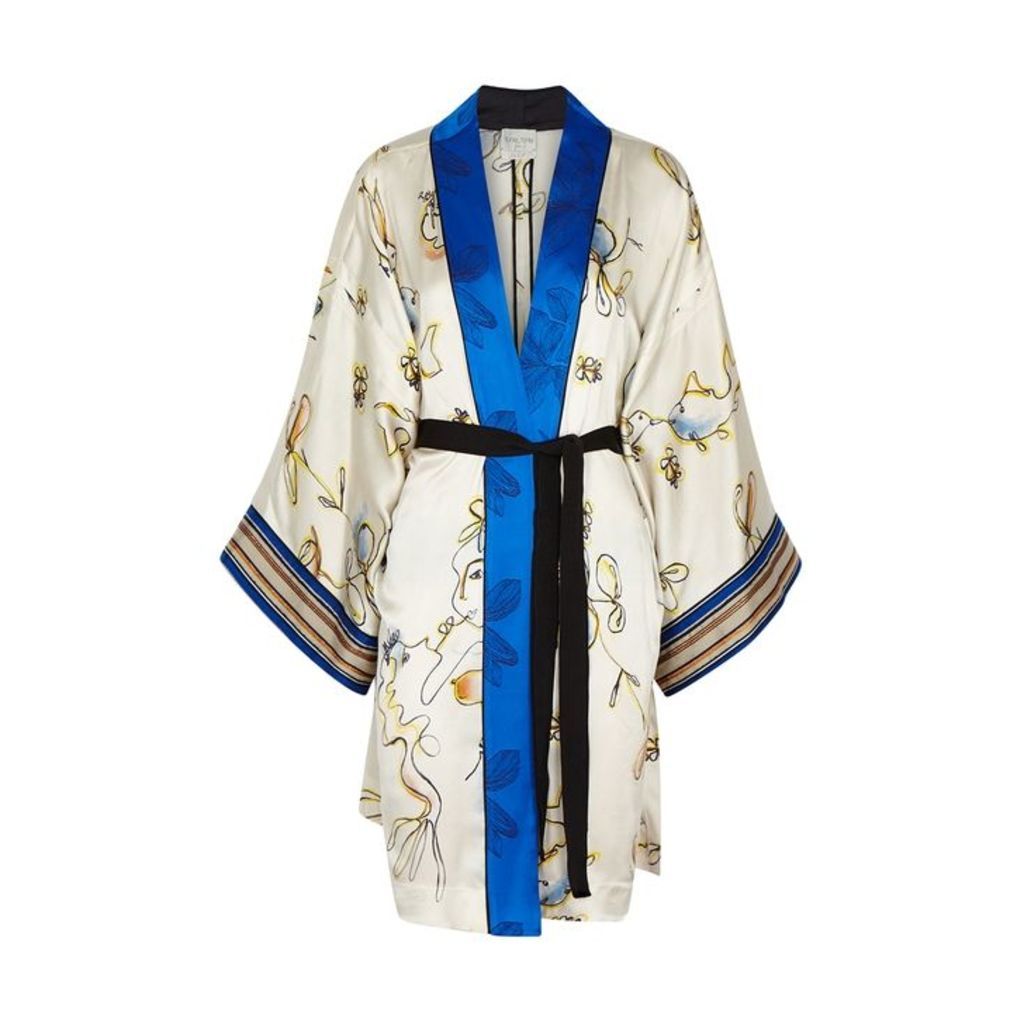 Forte forte Printed Satin Kimono Jacket