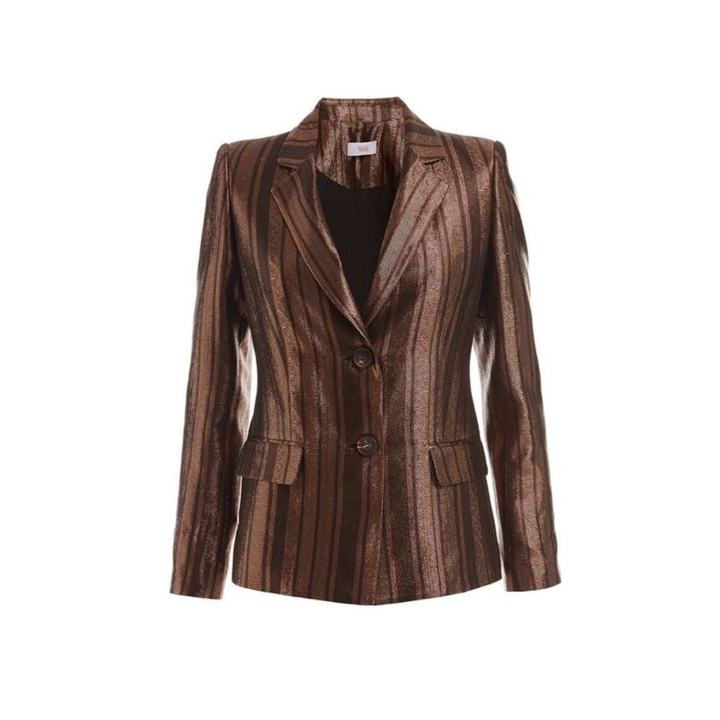 WtR Vesper Brown Metallic Silk Suit Jacket