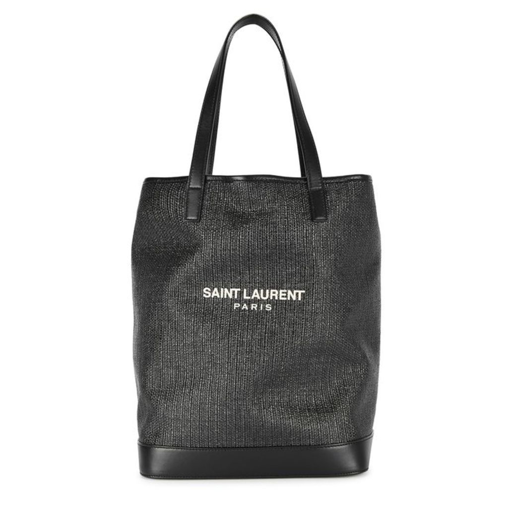 Saint Laurent Teddy Canvas And Leather Tote