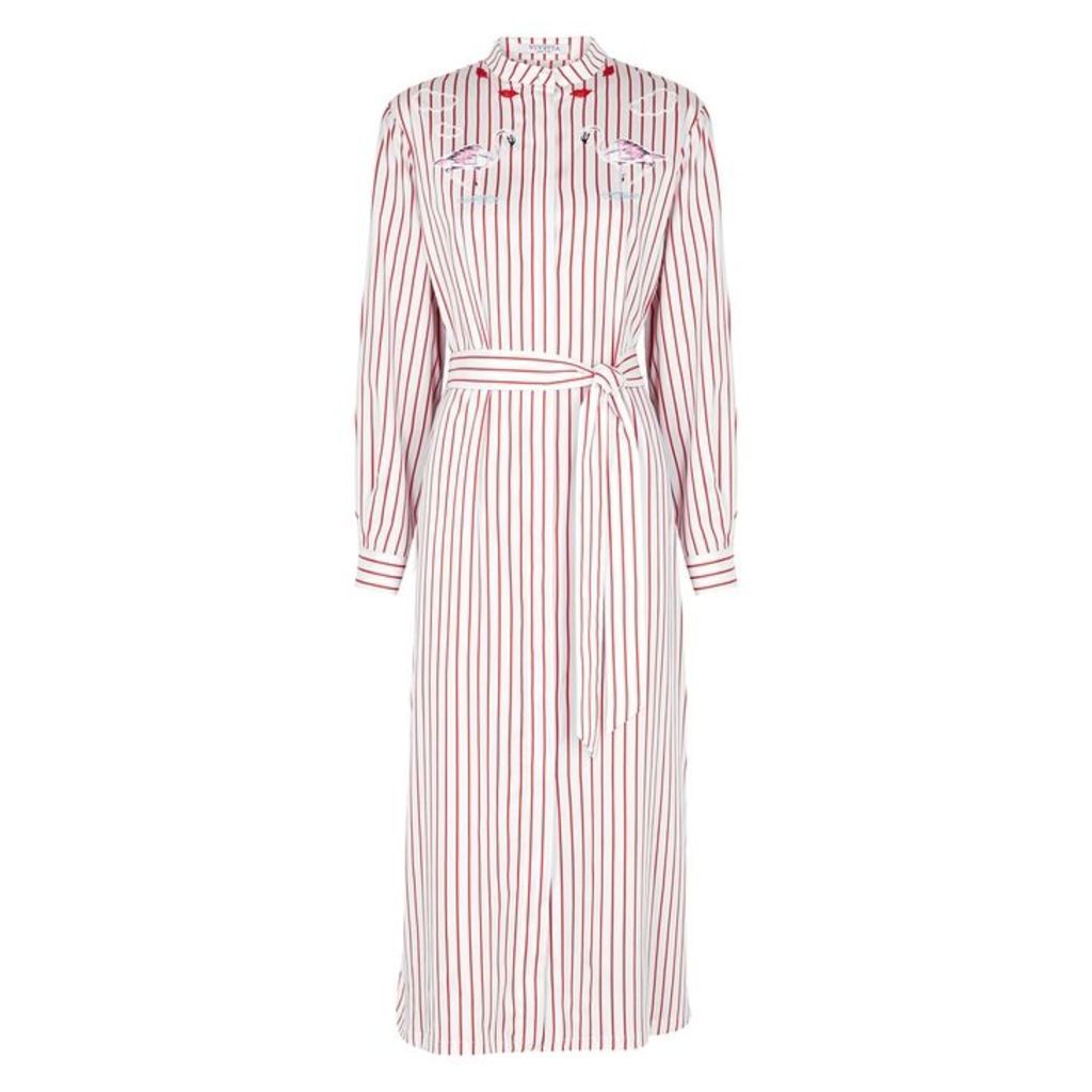 VIVETTA Palmero Striped Cotton-blend Shirt Dress