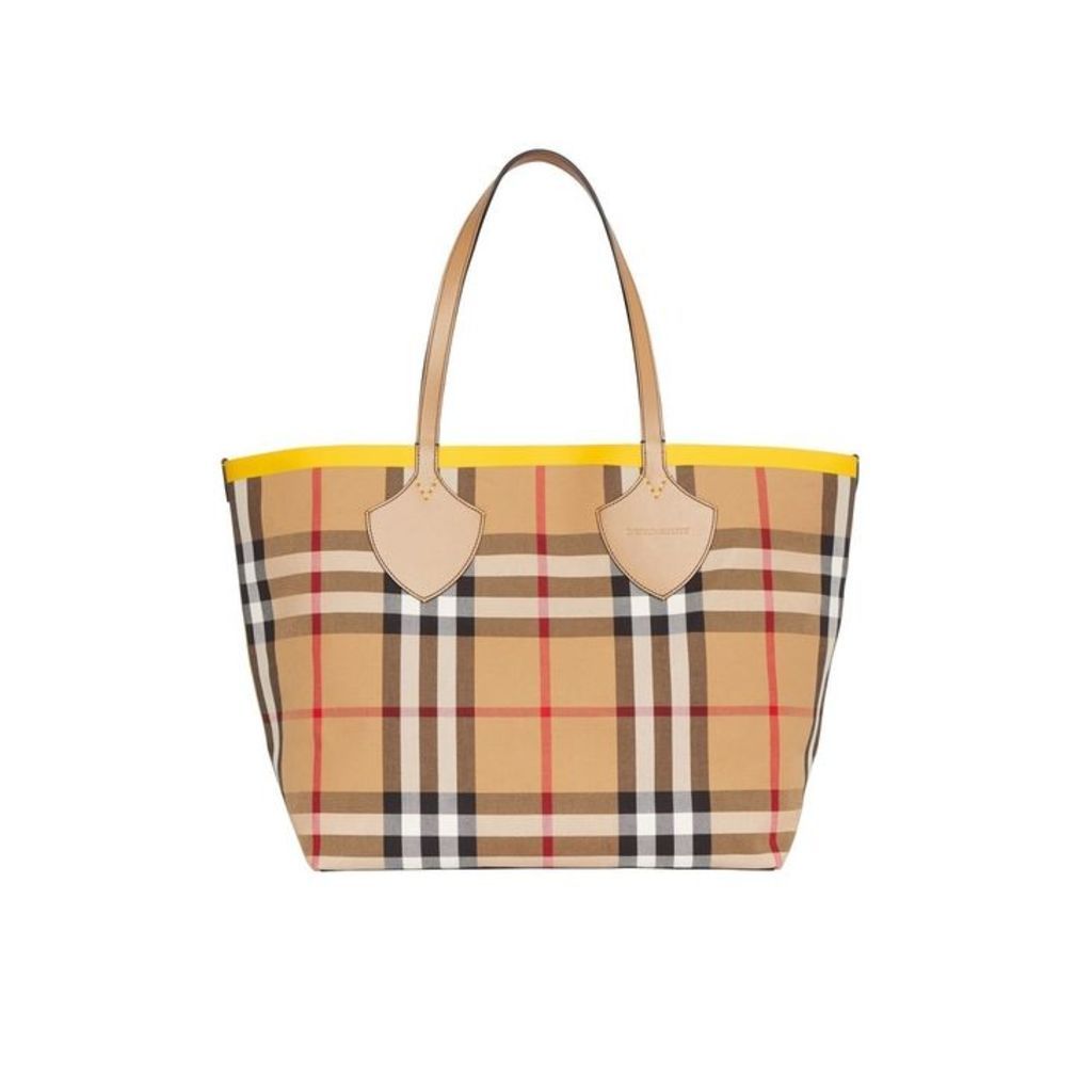 Burberry The Large Giant Tote In Colour Block Check