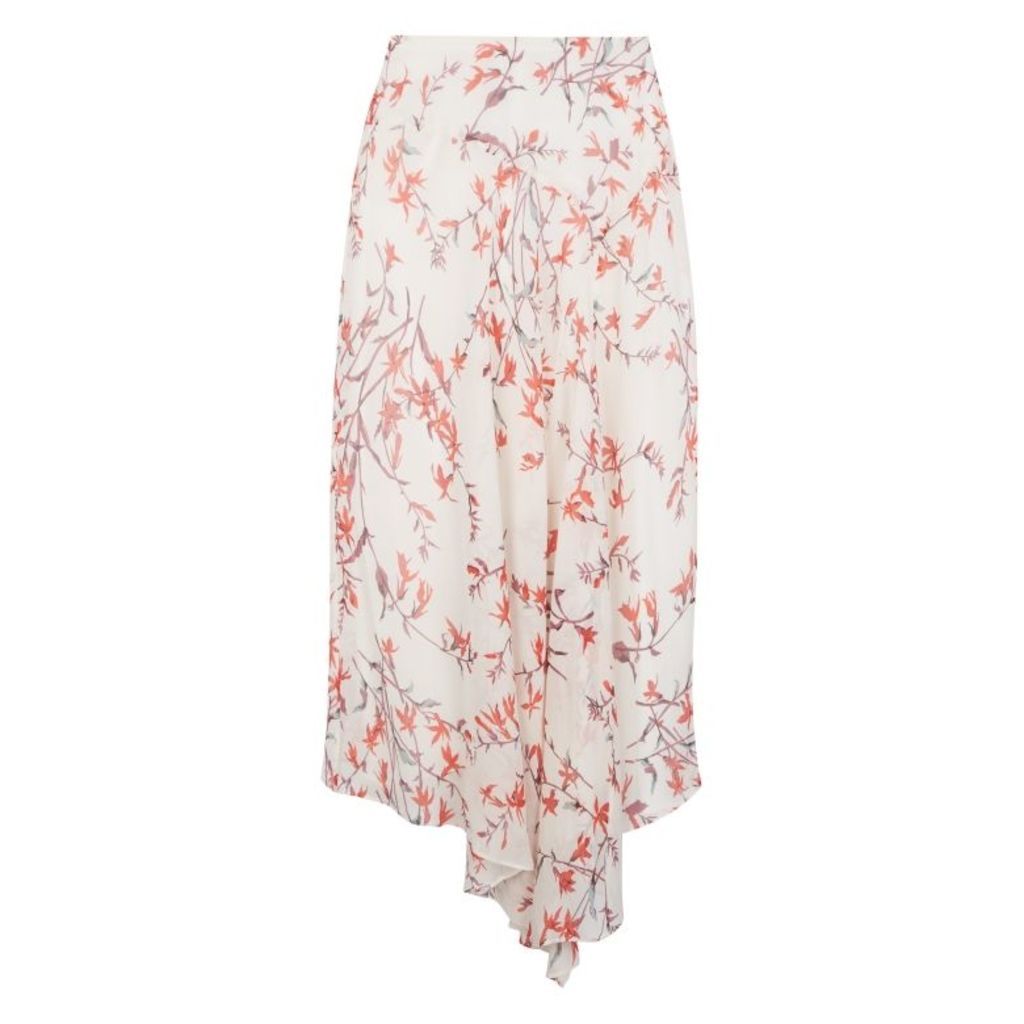 NICOLE FARHI Blush Anouk Silk Asymmetric Skirt