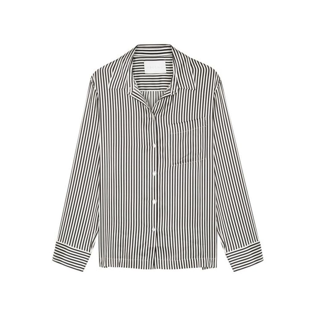 ASCENO Striped Silk Shirt