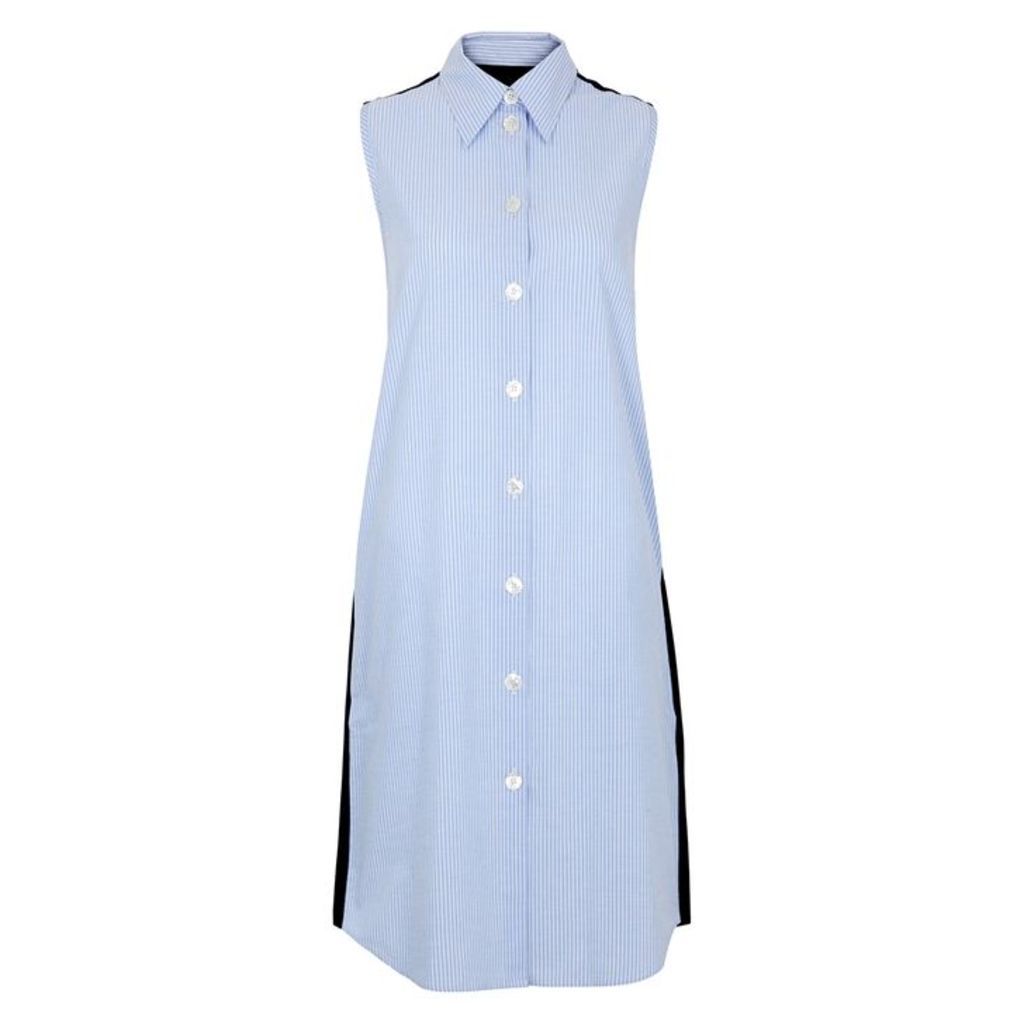 MM6 By Maison Margiela Blue Striped Cotton Shirt Dress