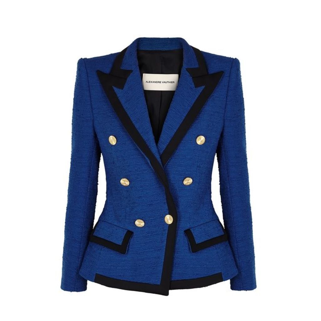 Alexandre Vauthier Blue Double-breasted Tweed Blazer