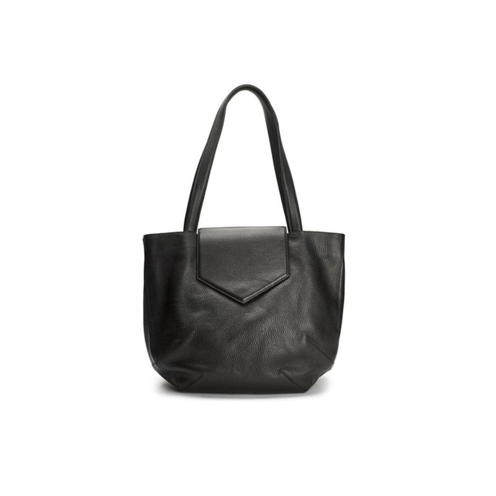 WtR Sculpture Black Leather Tote Bag