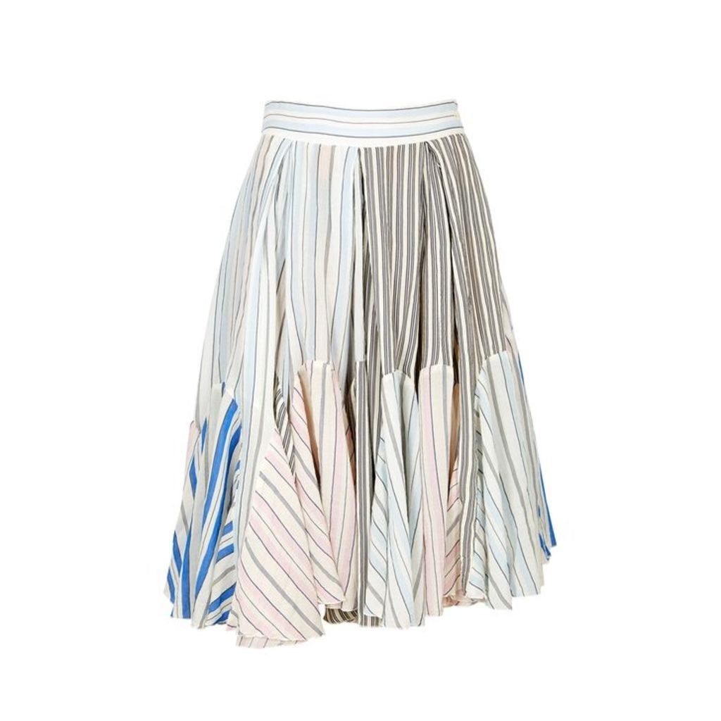 JW Anderson Striped High-waisted Cotton Skirt