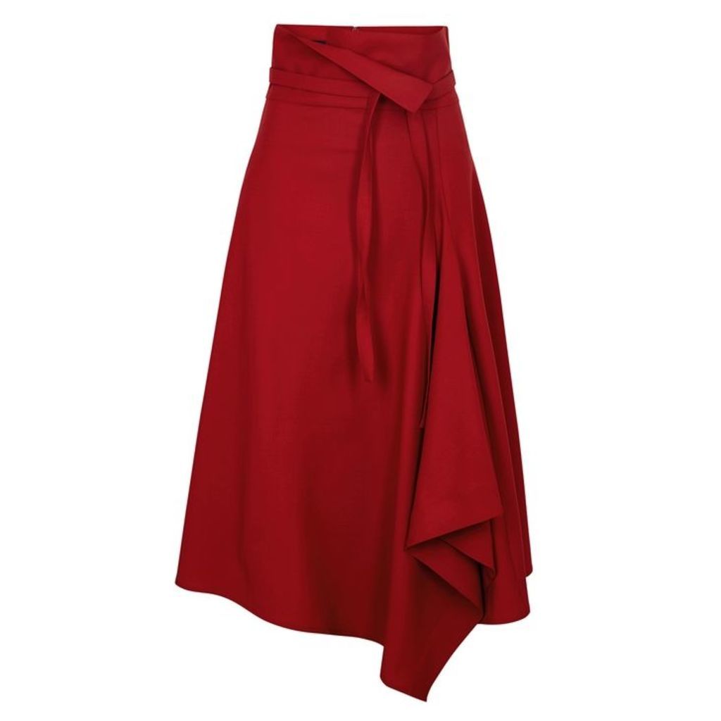 Eudon Choi Amelia Red Stretch-wool Skirt