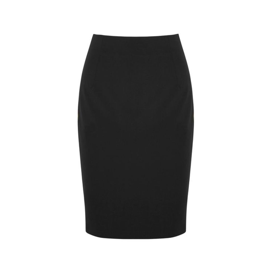 Versace Collection Black Logo Jersey Pencil Skirt