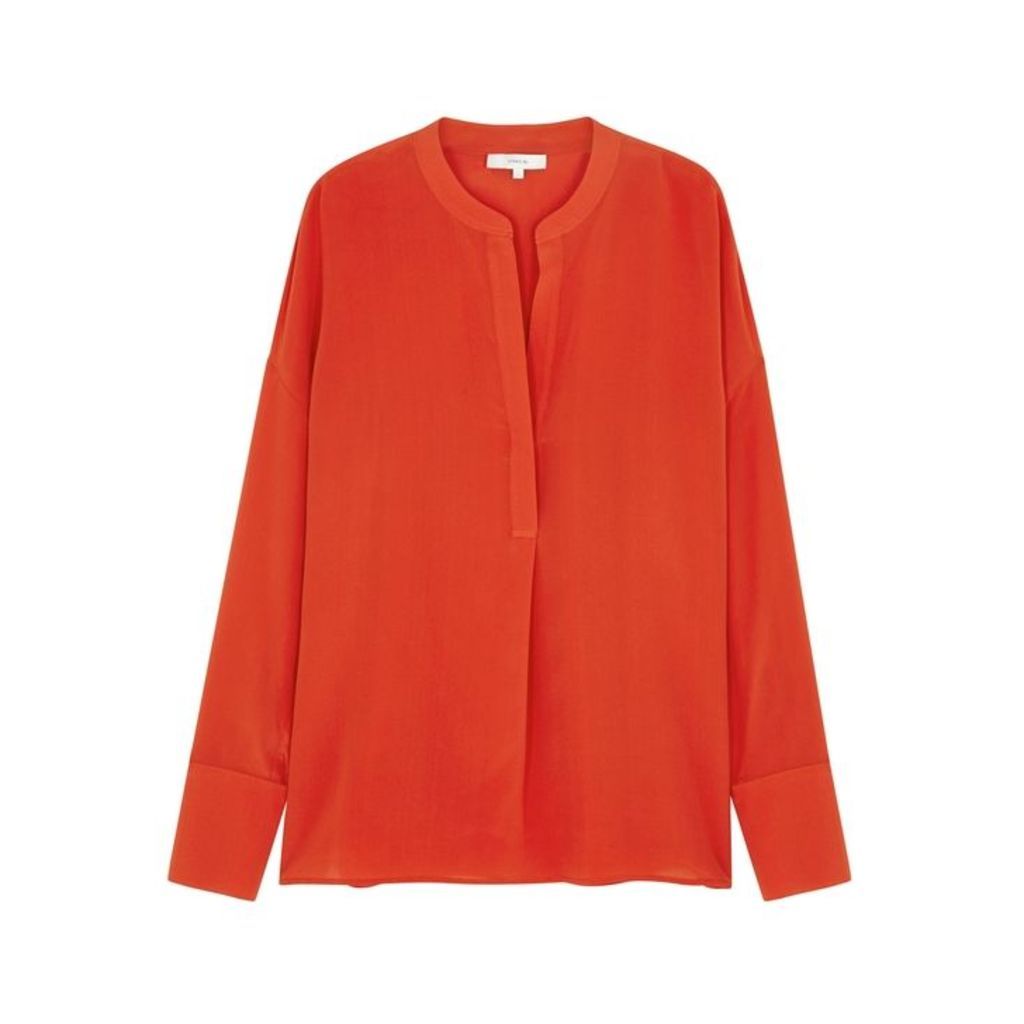 Vince Red Silk Satin Blouse