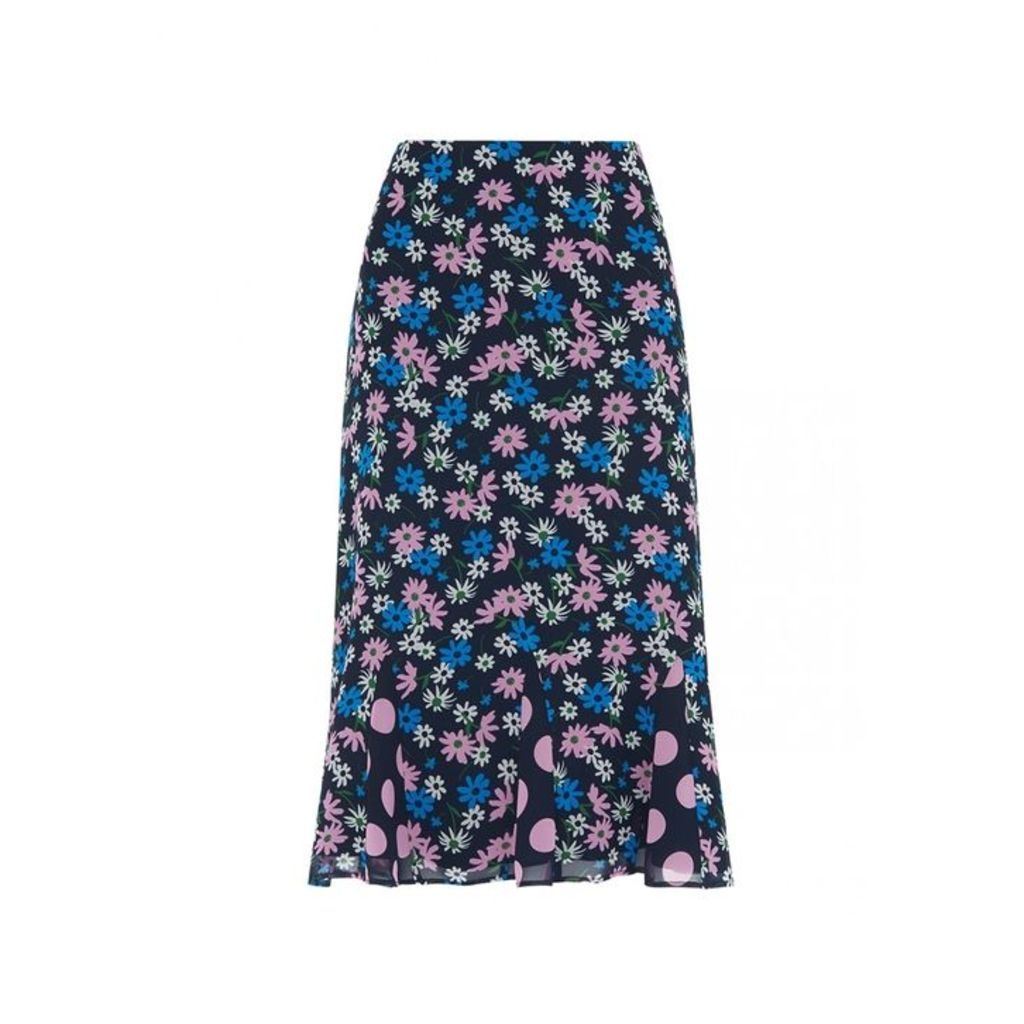 Kitri Lois Floral Print Flared Skirt