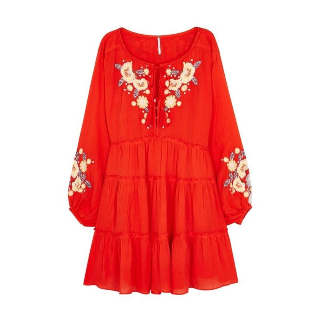 Free People Spell On You Embroidered Rayon Dress