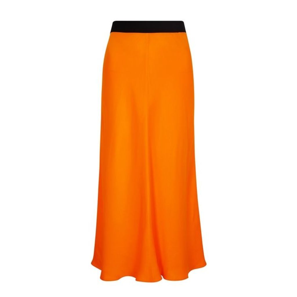 BY MALENE BIRGER Orange Satin Midi Skirt