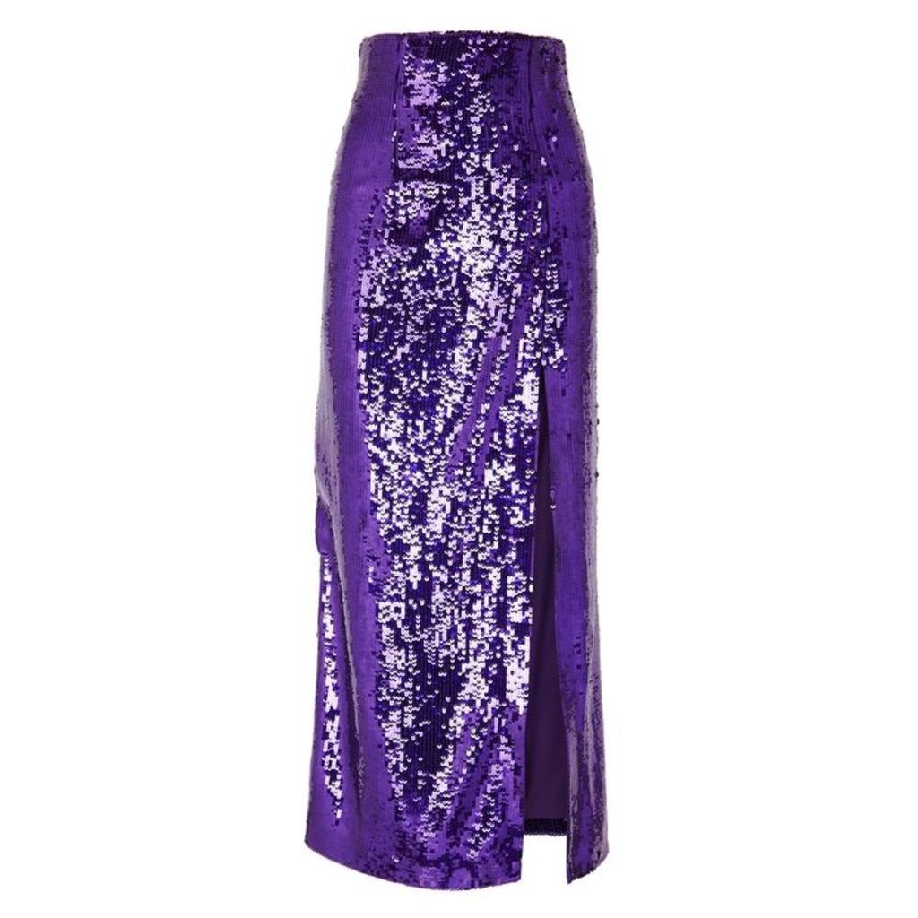 16 Arlington Purple Sequin Midi Skirt