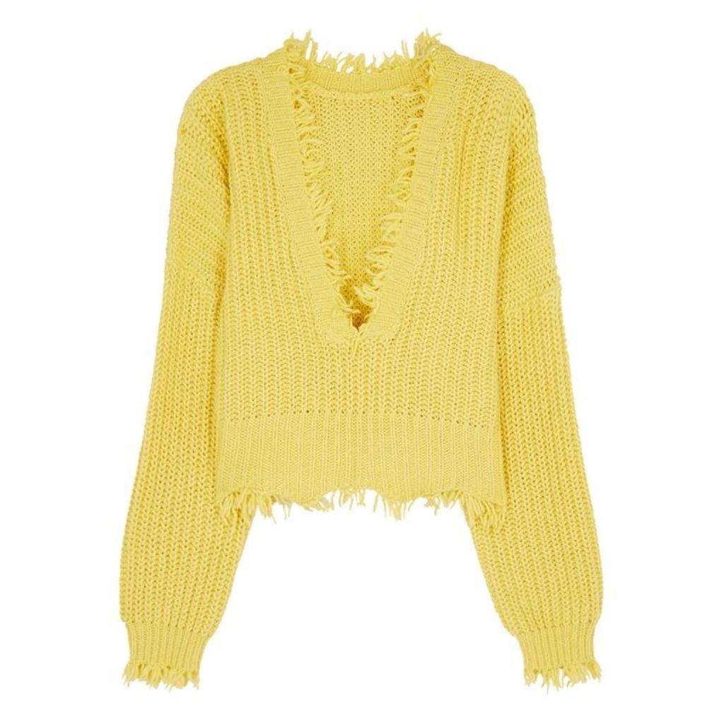 Wildfox Palmetto Yellow Chunky-knit Jumper