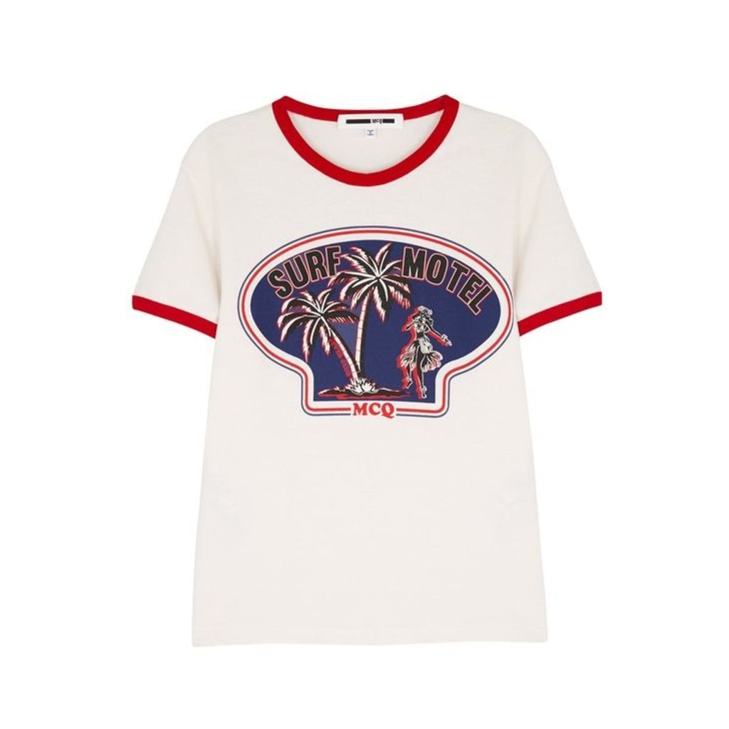 McQ Alexander McQueen Off-white Printed Cotton T-shirt