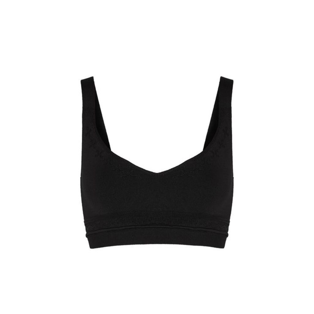 Off-White Black Cropped Knitted Top