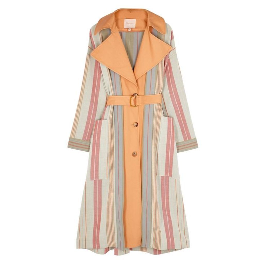 Roksanda Lennix Striped Cotton-blend Coat