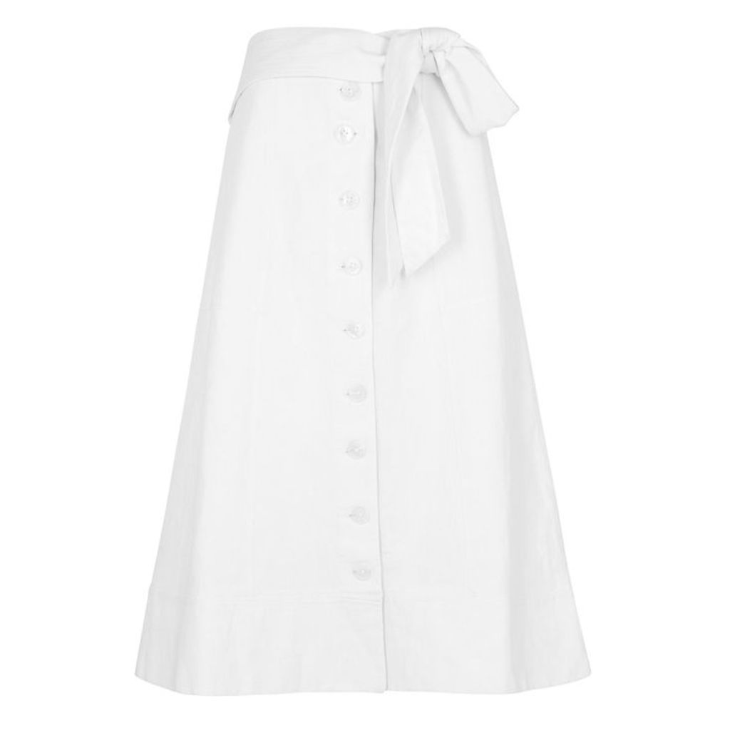 Sea NY Izzi Cotton And Linen-blend Midi Skirt