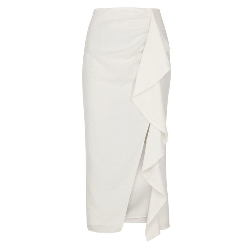KEEPSAKE Luminous Ivory Faille Midi Skirt