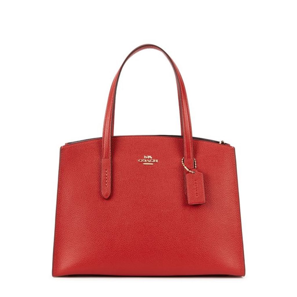 Coach Charlie Red Leather Top Handle Bag