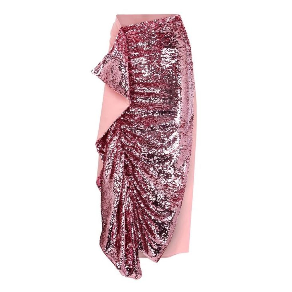 Paula Knorr Pink Sequinned Midi Skirt