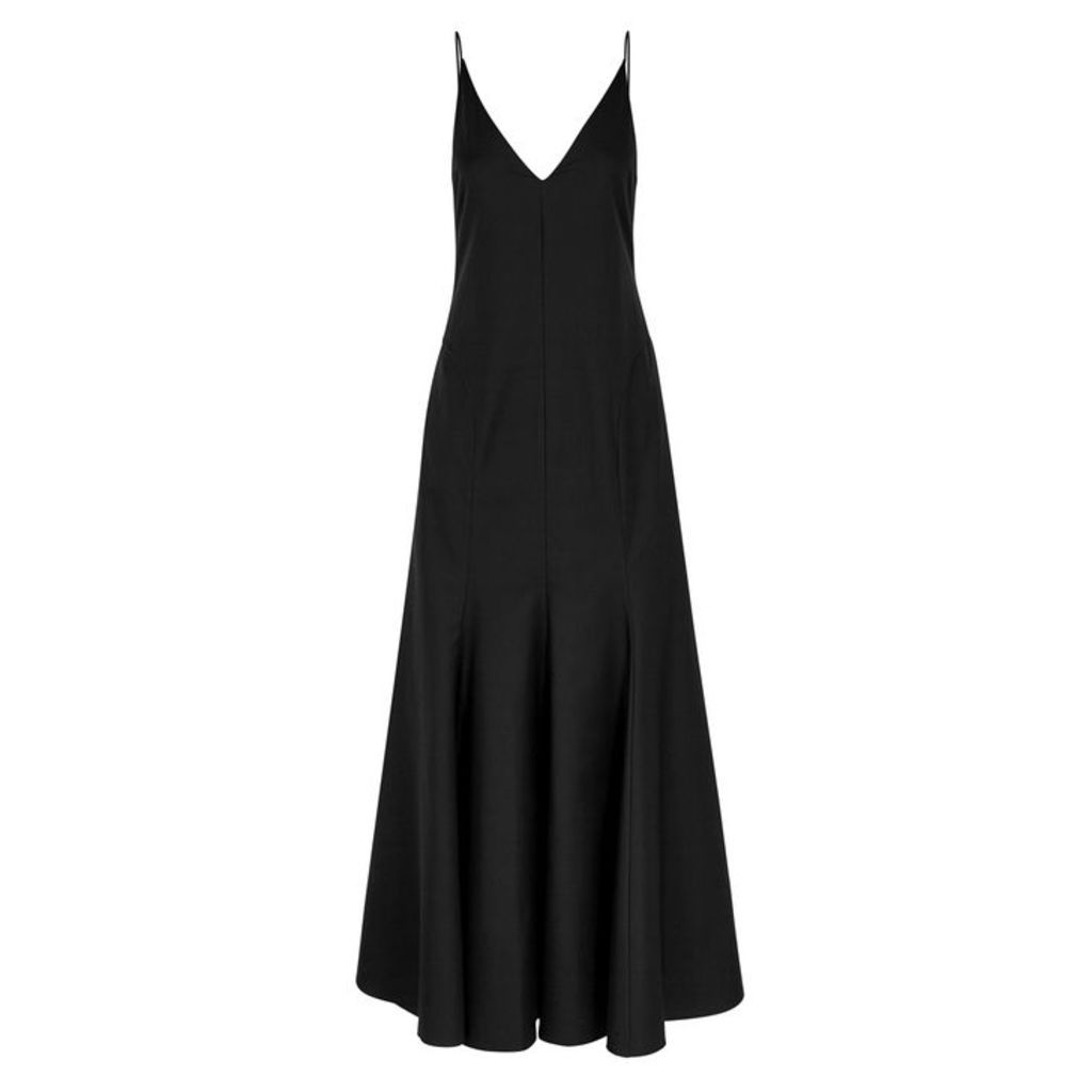 Khaite The Blair Black Cotton Maxi Dress