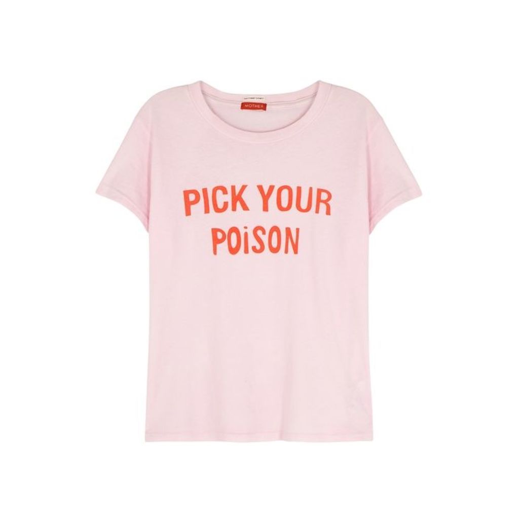 Mother Pink Printed Cotton T-shirt