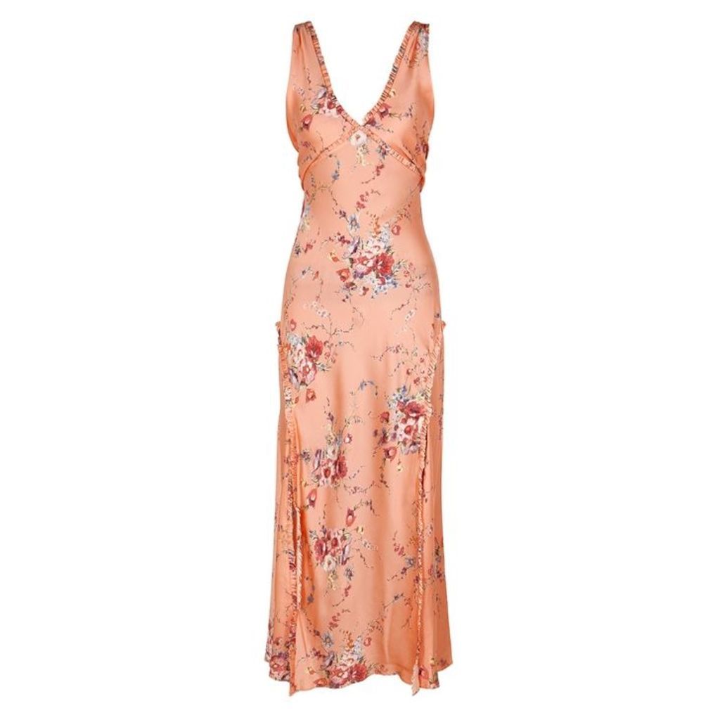 LoveShackFancy Kendall Floral-print Silk Maxi Dress