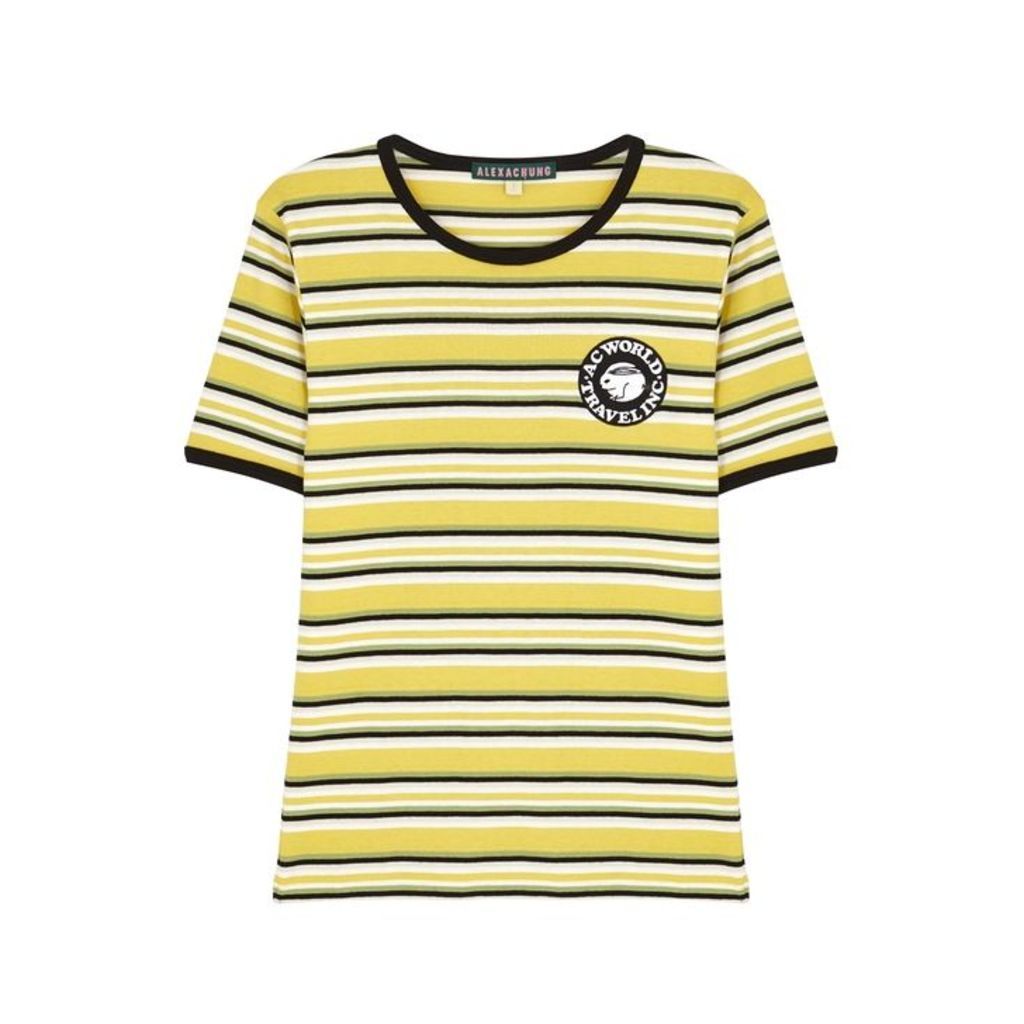 ALEXACHUNG Striped Cotton T-shirt
