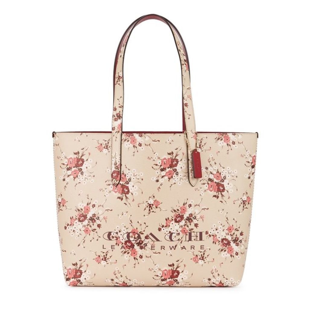 Coach Floral-print Leather Tote