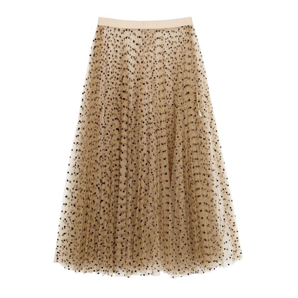 Khaite Elisabetta Coffee Tulle Skirt