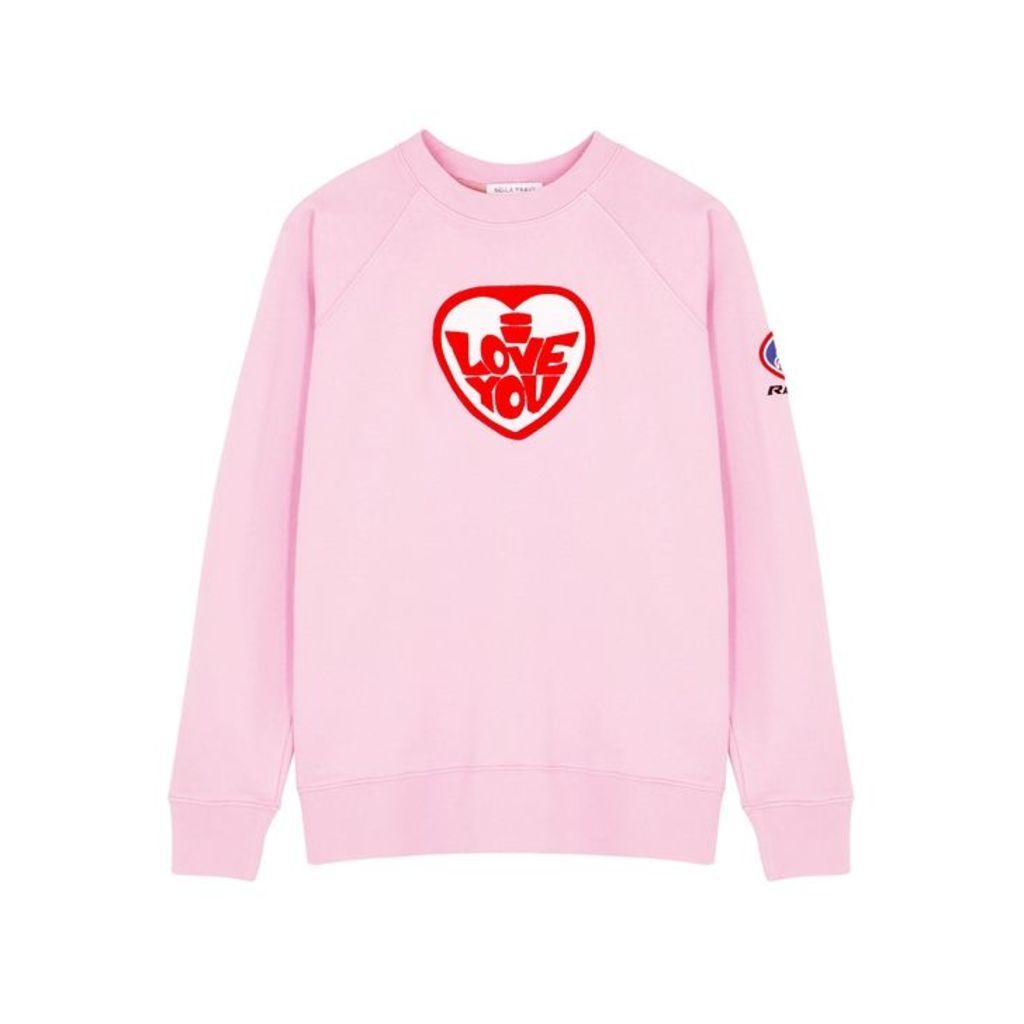 BELLA FREUD I Love You Pink Cotton Sweatshirt