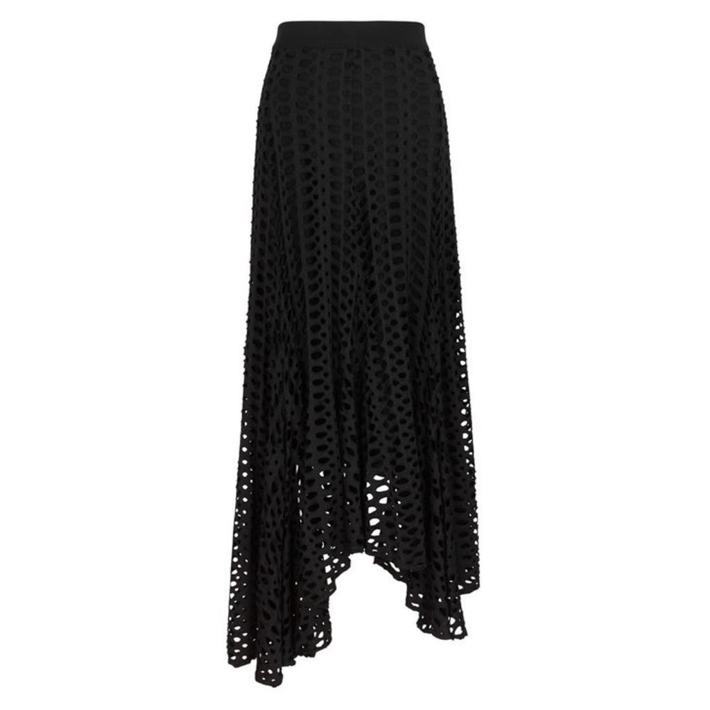 BY MALENE BIRGER Black Pointelle-knit Jersey Midi Skirt