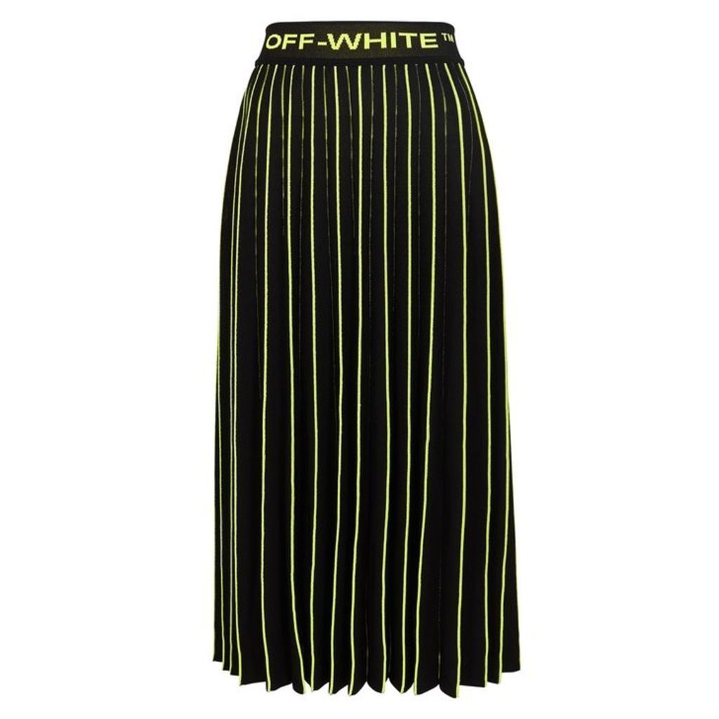 Off-White Black Pleated Stretch-knit Skirt