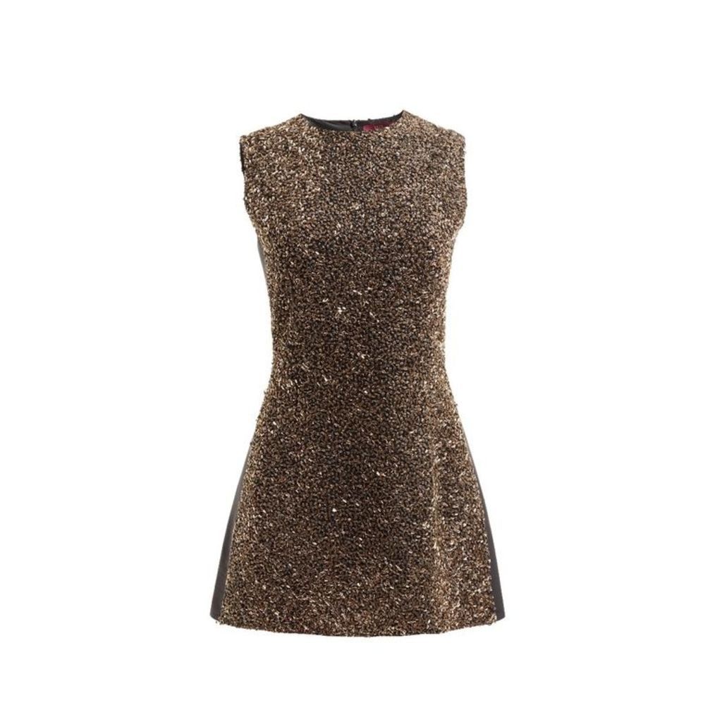 WtR Gold Sequin Embellished Sleeveless Dress