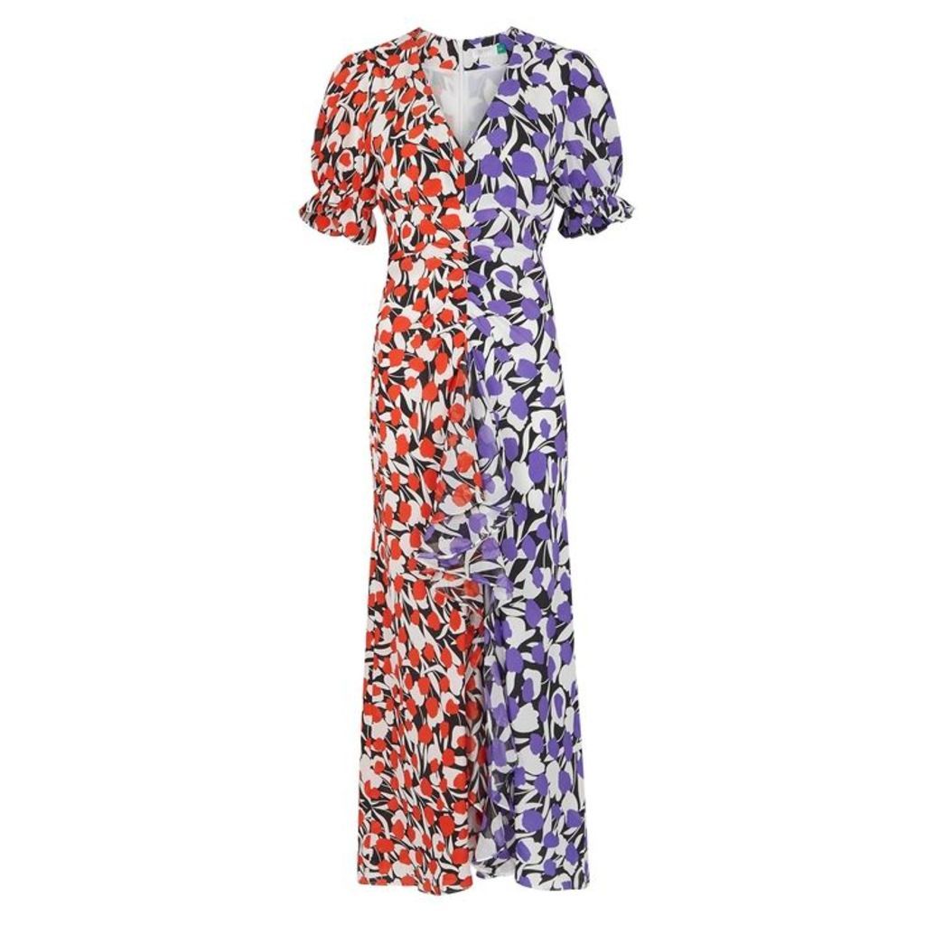 RIXO Ariel Floral-print Silk Midi Dress