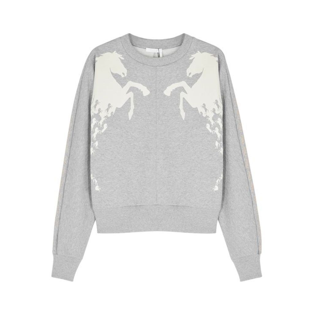 ChloÃ© Grey Horse-print Cotton Sweatshirt