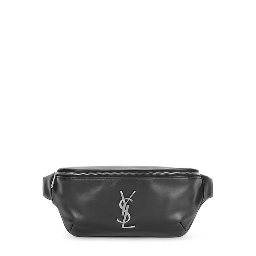 Saint Laurent Black Logo Leather Belt Bag
